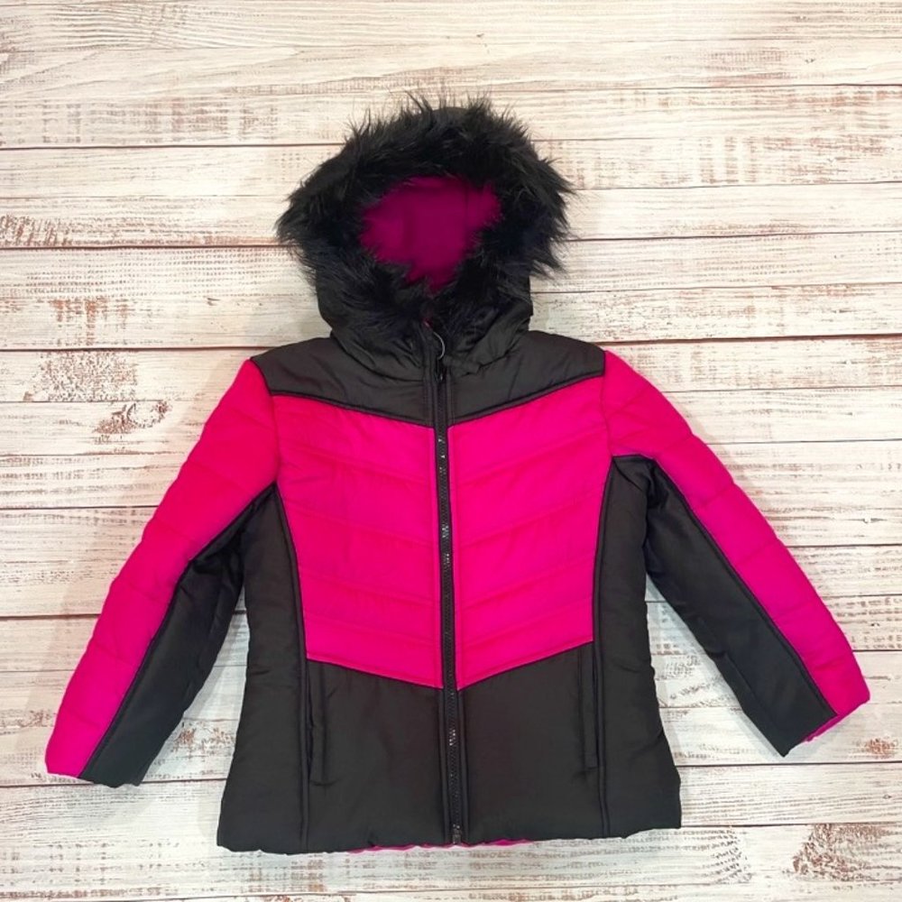 Girls Oh-So-Cozy Chevron Puffer Winter Coat
